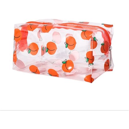 1 Stor Gjennomsiktig PVC Gjennomsiktig Pennal for Kvinner og Jenter - Fersken