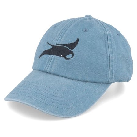 Wild Spirit - Blå unconstructed Keps - "Manta Ray Washed Denim Light Blue Dad Cap " @ Hatstore