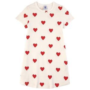 Kids - Petit Bateau Cream Heart Print Nightgown 5 years - Nightwear - 5 years - Red - Mädchen