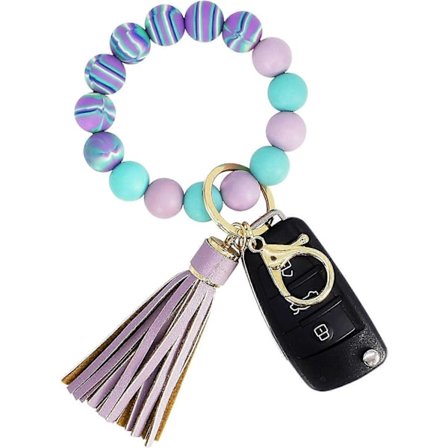Nyckelringsarmband Bilnyckelhållare Armband Silikon Kvinnor Pärlor Bangles Kedjor