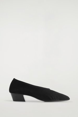 COS Femme Ballerines À Talon En Daim in Noir
