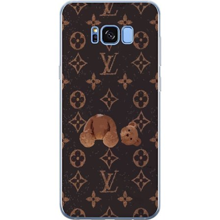 Kompatibel Mobilcover til Samsung Samsung Galaxy S8 Luksuriøst monogrammønster med knust bamse i mørk modeæstetik