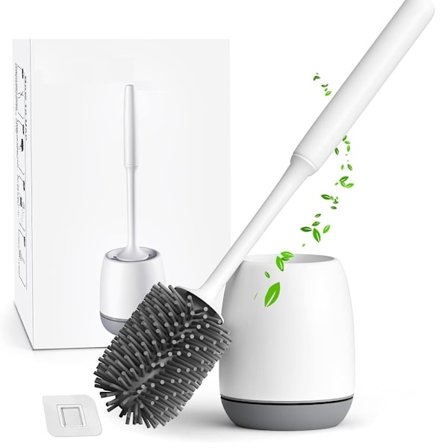 WC-harja, silikoninen WC-harja, nopeasti kuivuva antibakteerinen silikoninen WC-harja, pitkävartinen WC-harja, seinään asennettava/lattialla seisova, 