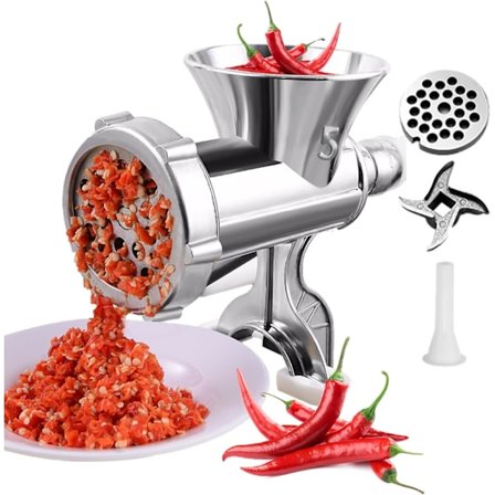 Manuell kjøttkvern, avtakbar bordmodell pølsemaker kjøkken kjøttkvern for all kjøtt hjemmelaget matlaging og matforedling