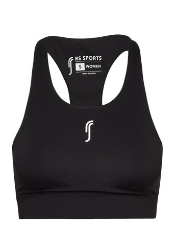 Women's Stretch Tech Sports Bra Logo Black RS Sports