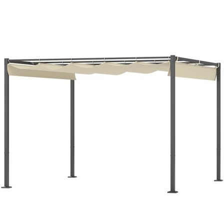 Rootz 3x3m Garden Pergola - Gazebo Canopy - Outdoor Pavilion - UPF30+, stålramme, 298x297x221cm