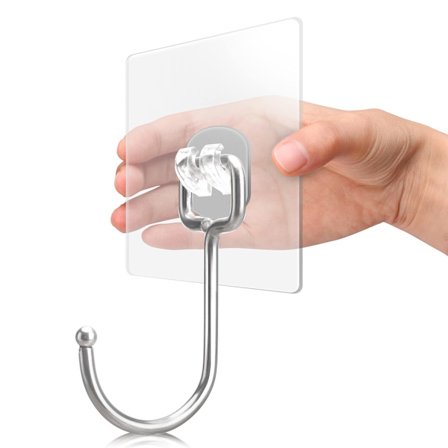 5-pak Allsidige store selvklebende kroker for oppheng, kraftig hold 37 lb(maks) Vanntett stikk på veggkroker for organisering