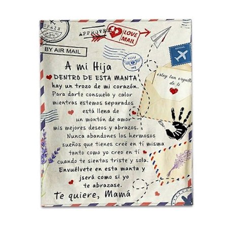 Personligt tæppe med brev til datter - Blødt plys tæppe til hjemmet fra mor og far - Gave