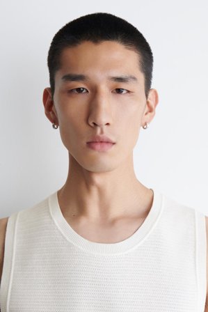 COS Men's Hammered Mini Hoop Earrings in Silver-coloured