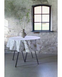 Dug Magnolia med trykt motiv 145 cm Ø Sand