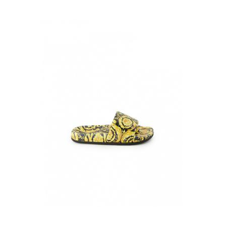 Versace, Printed Slides Czarny, Kobieta, Rozmiar: 36 EU