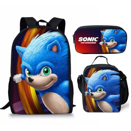 Sonic koululaukku lapsille, lounaspussi, set kolme - Perfet 9