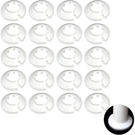 20-delars Radiatorrör Rosett Kit med 20 mm Skydd i Vitt