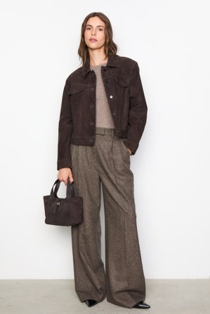 CAMILLA PIHL - Ava Herringbone Trouser - Brown Herringbone Size42