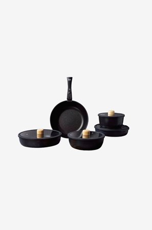 Hermia - Grydesæt (14 dele)-Hona Xl - Sort - Gryder & kasseroller - Fra Homeroom