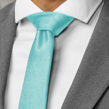 6 cm Baby Blue Grosgrain Skinny Tie for Men - Solid color neckties