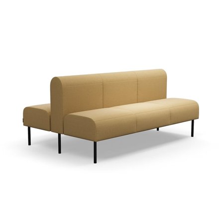 Modulsofa VARIETY, 3-personers, dobbelt, stof Pod CS, gul
