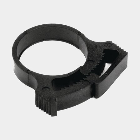 Hadicová spona, tepelně a UV stabilizovaný nylon (6.6), se zajišťovacími zuby, 7 mm, Ø18,2 - 21 mm