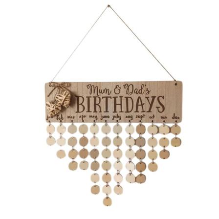 Naturligt Trä Hängande Kalender Tom Diy Hem Väggdekor