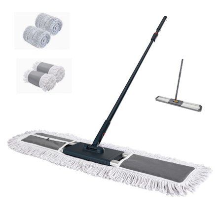Gulvmopp Støvmopp i Størrelse XL – Push Mopp med Justerbart Skaft for Hjem, Hotell & Kontor