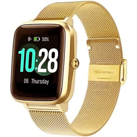 Mesh-vævet metalurrem til mænd og kvinder, universelt armbånd til smartwatches og Seiko-ure 18 mm guld