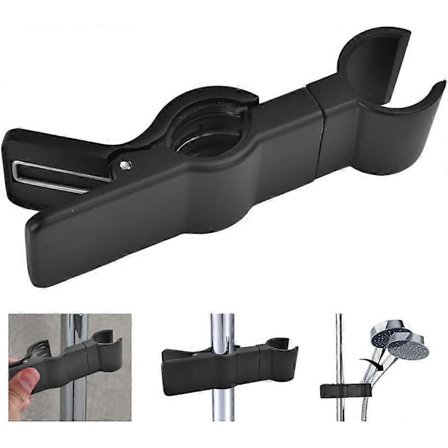 Brusehovedholder, 45° drejelig justerbar brusehovedholder universal 18-25 mm brusehovedskinneholder brusehovedholder Sort