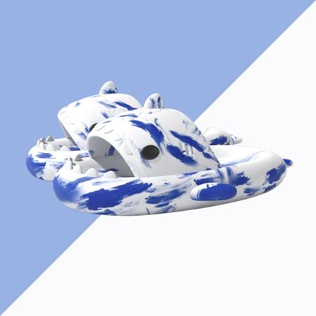 Kaksisävyiset hain 4cm paksut sandaalit EVA kevyet kotitossut - Perfet white blue 40/41