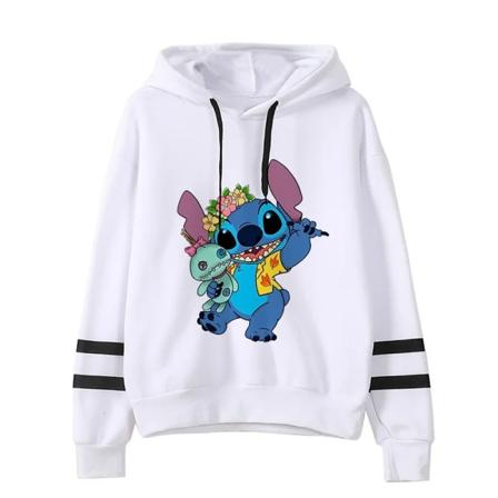 Y2k Cartoon Lilo ja Stitch hauskat hupparit naisille Harajuku söpö Stitch Anime-paita Manga Streetwear Hoody naisille lapsille 59220 59220 S