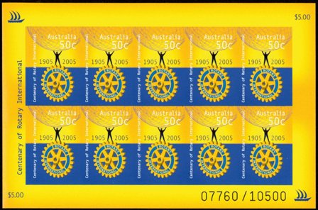 Australien - Rotary utakket - Postfrisk ark