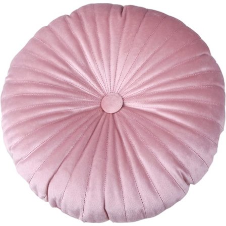 Rund kudde golvkudde enfärgad plyschkudde dekorativ kudde plyschkudde läskudde dekorativ kudde bilkudde (35CM, rosa)