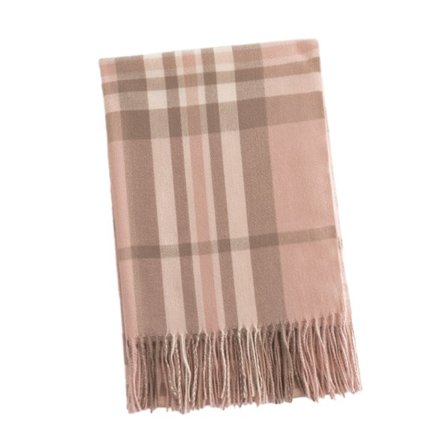 IC 1 Rutig Faux Cashmere Scarf Enkel litterär Vintage Scarf Varm rosa