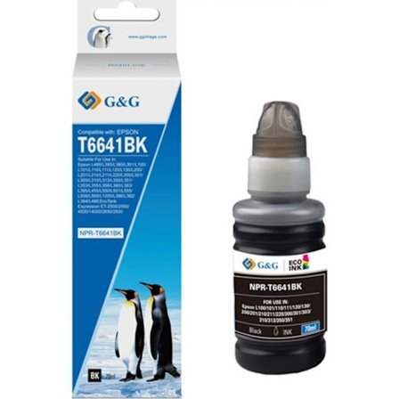 Skrivartank G-g - NPR-T6641BK-70ml-D - Bläck/kompatibelt bläck med bläcket C13T66414A, svart