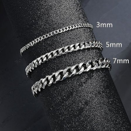 5mm Ny Trendy N-kjede Herre Armbånd Rustfritt Stål Bredde Kjede Armbånd For Menn Kvinner Smykker