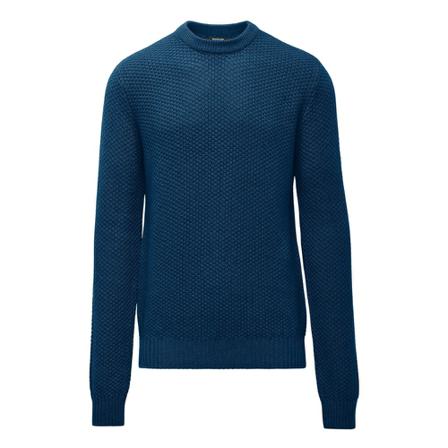 BomBoogie Wool Blend Cotton Tricot Crewneck Sweater Blå, Herre