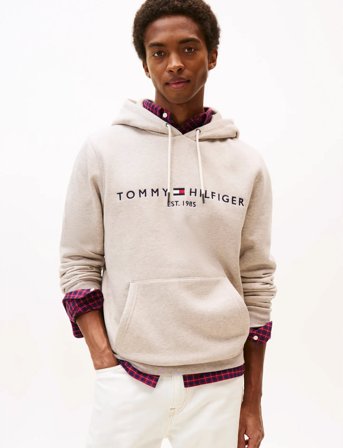 Tommy Hilfiger Tommy Logo Hoody - Cream - XL