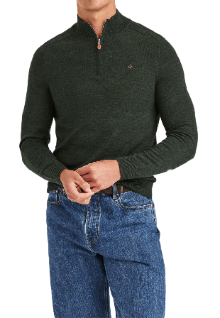 Morris Merino John Zip Tröjor Herr Grön M