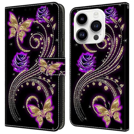 Case for iPhone 16 Pro Max 3D Pattern PU Leather Wallet Case with Stand