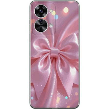 Kompatibelt Mobildeksel til OnePlus Nord 2T Rosa satengbånd - Elegante glitterbånd med lyseffekter