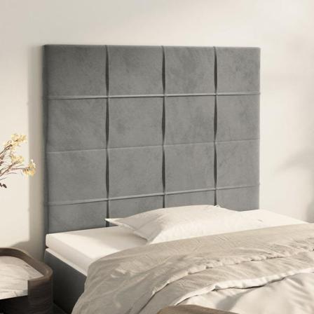 Vidaxl Huvudgavlar 2 St Ljusgrå 90x5x78/88 Cm Sammet Grå