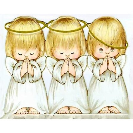 30x40cm 5d Diamantmaleri Kit til Børn - Legesyg Lille Engel, Diamantbroderi, Sten Lærred Maleri Kit