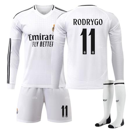 Real Madrid Barn Hjemmestøtte 2024-2025 Høst Og Vinter Nr. 11 Sokker 28 RODRYGO No 15 socks 28