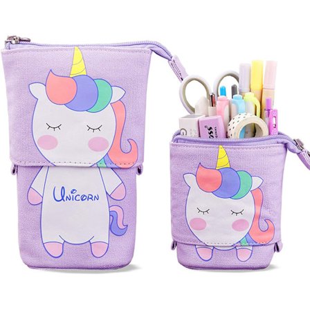 Holdbar lerret teleskopisk pennal med søt enhjørning Patt