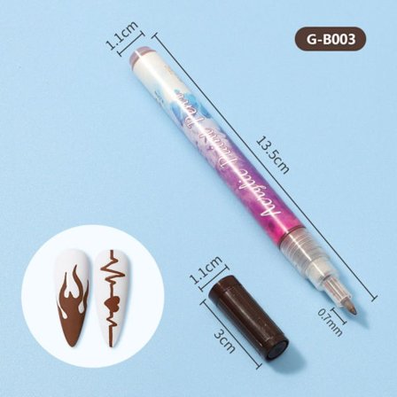 Ultra Thin Curve Manikyr Marker 3D Nail Art-penner G-B003 G-B003
