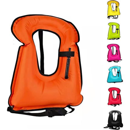 Svømmevest, oppustelig opdriftsvest, opdriftshjælpemiddel - bærbar snorkelvest til dykning, surfing, svømning, udendørs vandsport til mænd og kvinder