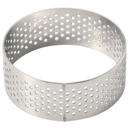 10 pakke 5 cm tertering i rustfritt stål, varmebestandig perforert kakemoussering, rund ringbakin Silver