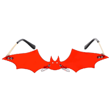 Mode Batformade Solglasögon Nyhet Kantlösa Ögonbryn Glasögon Röd 15.8X14CM Red 15.8X14CM