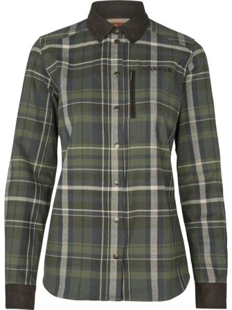 Härkila W's Pajala Long-Sleeved Shirt Olive Check