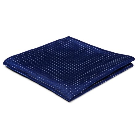 Navy Polka Dot Silk Pocket Square for Men - Patterned Pocket Squares