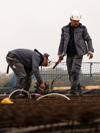 Arbetsbyxor Fristads Herr Byxa 2555 STFP, Grå/Svart Arbetskläder