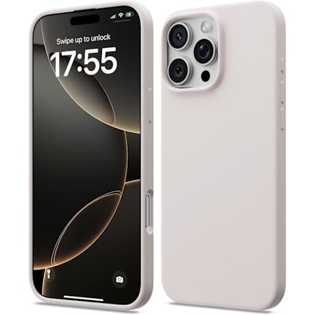 Flytande silikonfodral för iPhone 16 Pro 6,3 tum, ultratunt stötsäkert mjukt grepp telefonskal, lätt premiumskydd, ljusgrå